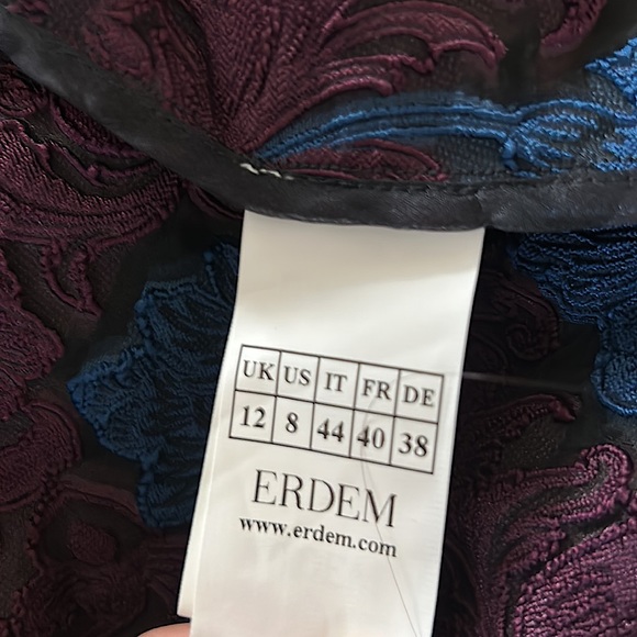 ERDEM Beautiful Blue/Purple Floral Design Sleeveless Dress **Size 8** 🌺🌺 - Picture 5 of 5